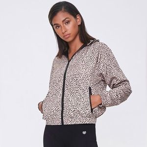 Forever 21 Active Cheetah Print Windbreaker Small